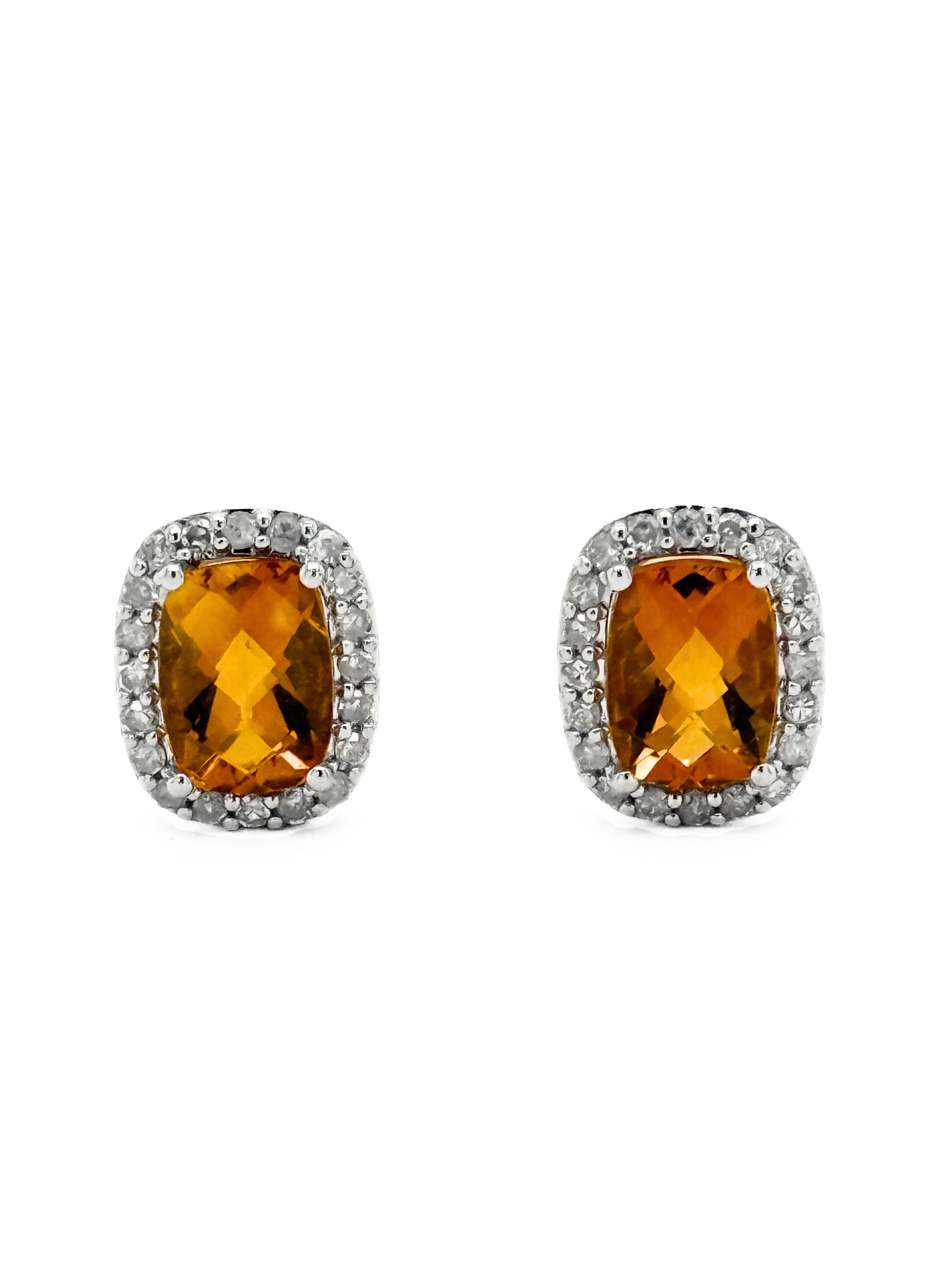 CITRINE STUD EARRINGS-193519CC